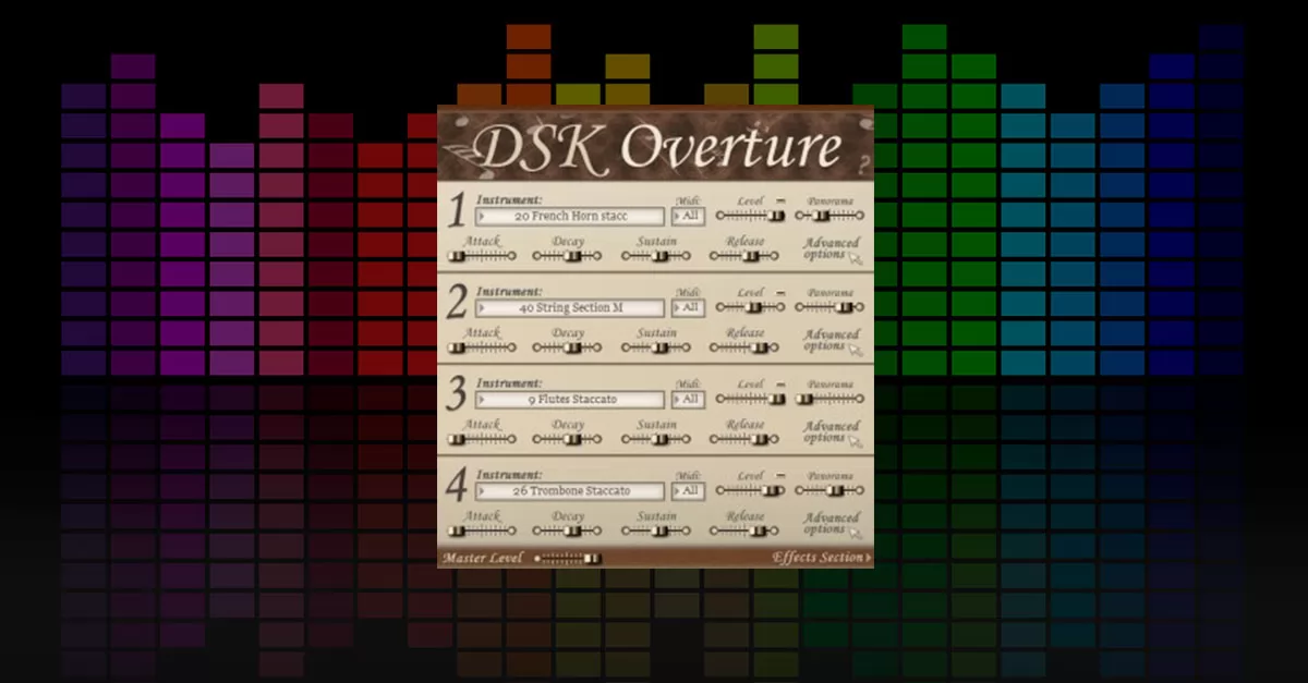Completo VST Instrumento virtual sonido obertura