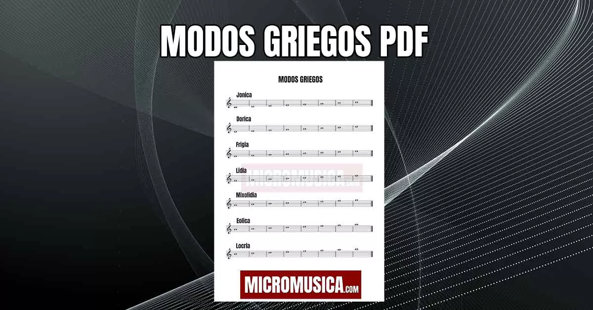 Escalas modos griegos en PDF para descargar o imprimir gratis