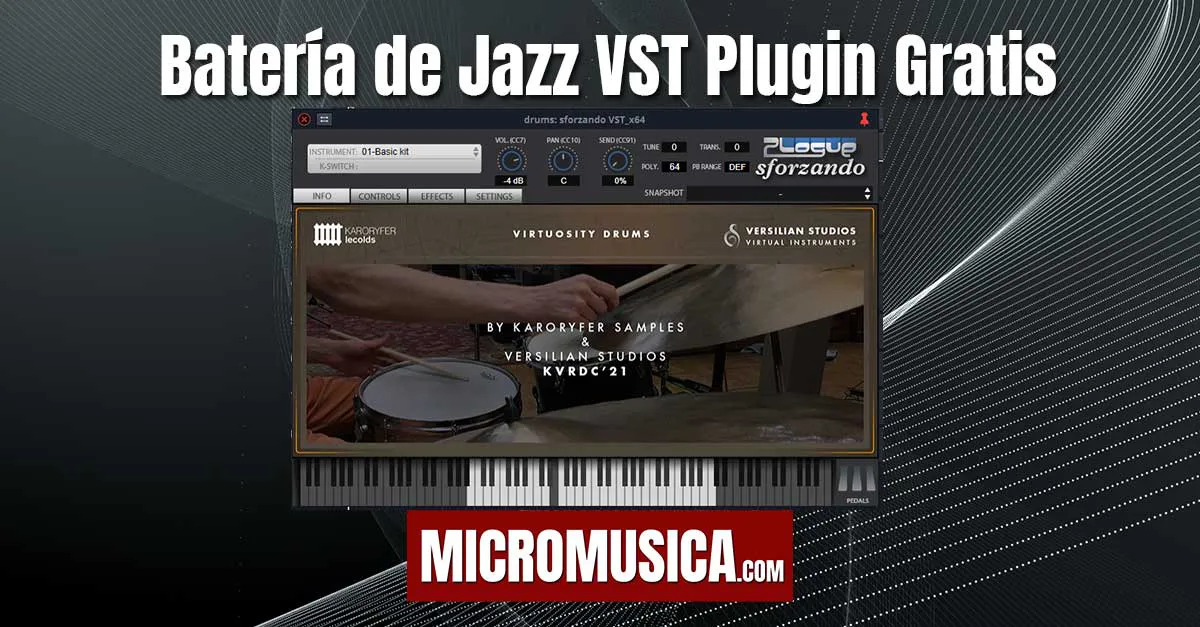 Excelente Plugin Gratis , Batería De Jazz Para Sforzando Increíble Calidad De Sonido.