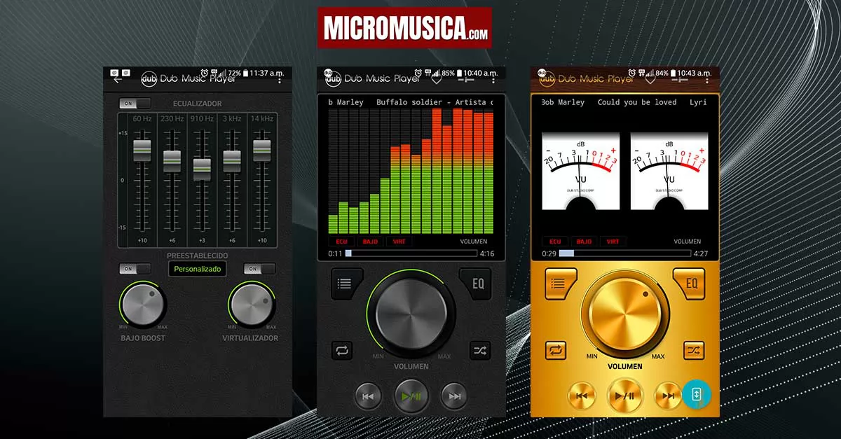 Excelente reproductor de música para Android Dub Music Player + Ecualizador