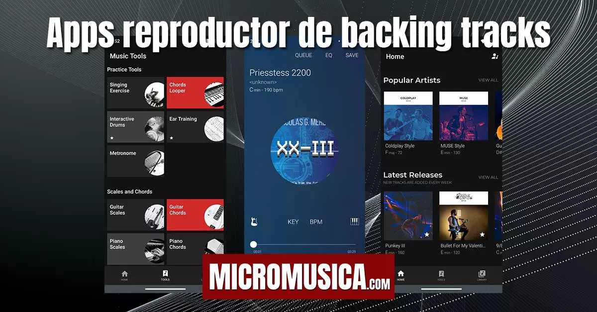 Reproductor de pistas de acompañamiento para músicos con bucles de acordes gratis.